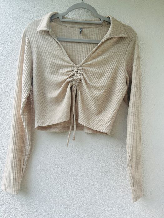 Only prazkowana bluzka crop top bolerko