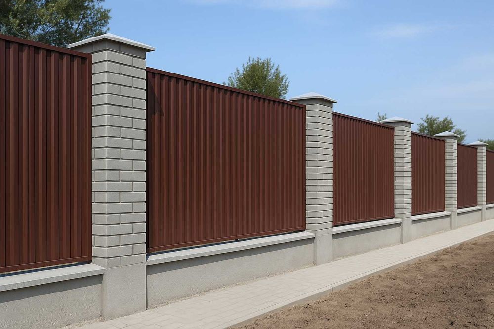 Встановлення парканів та огорож з бетонуванням та металевим каркасом