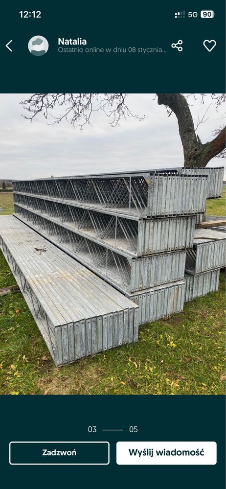 Kratownice 7.9m ocynk  bindry wiata garaż krokwie