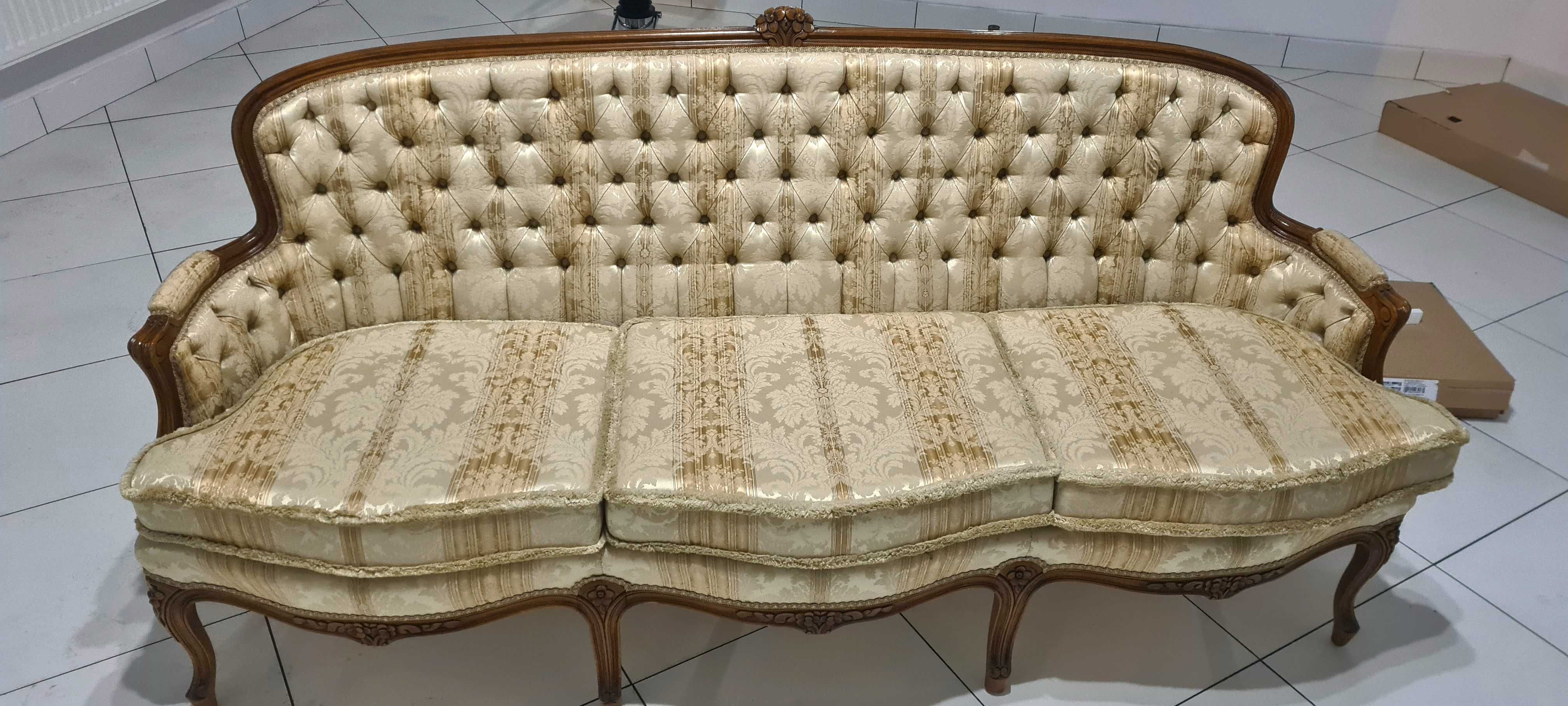 Piękny barokowy zestaw Ludwikowski Sofa 2x fotel