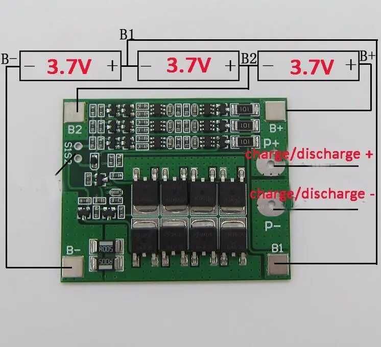 BMS 3S 25A с балансиром 12.6V Контроллер заряда/разряда Li-Ion 18650