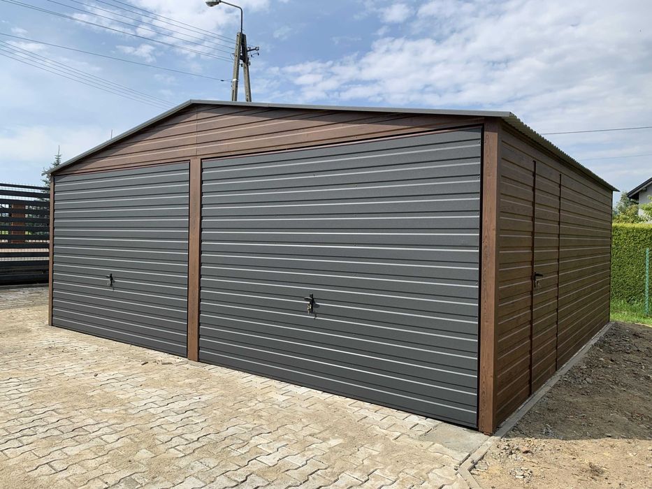 Garaże 6x5.80 złoty dąb, orzech, profil zamknięty