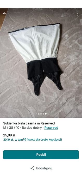 Sukienka m jak nowa bialo czarna