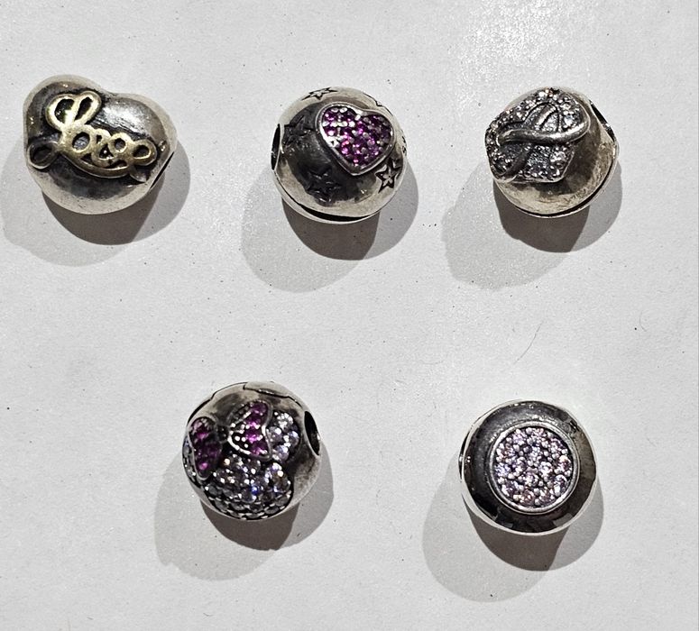 Zawieszka charms klipsy srebro s925