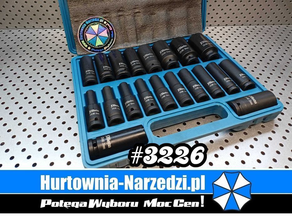 Nasadki udarowe 12-kątne Długie L 78mm 1/2' 8-32mm 20-el. Cr-Mo