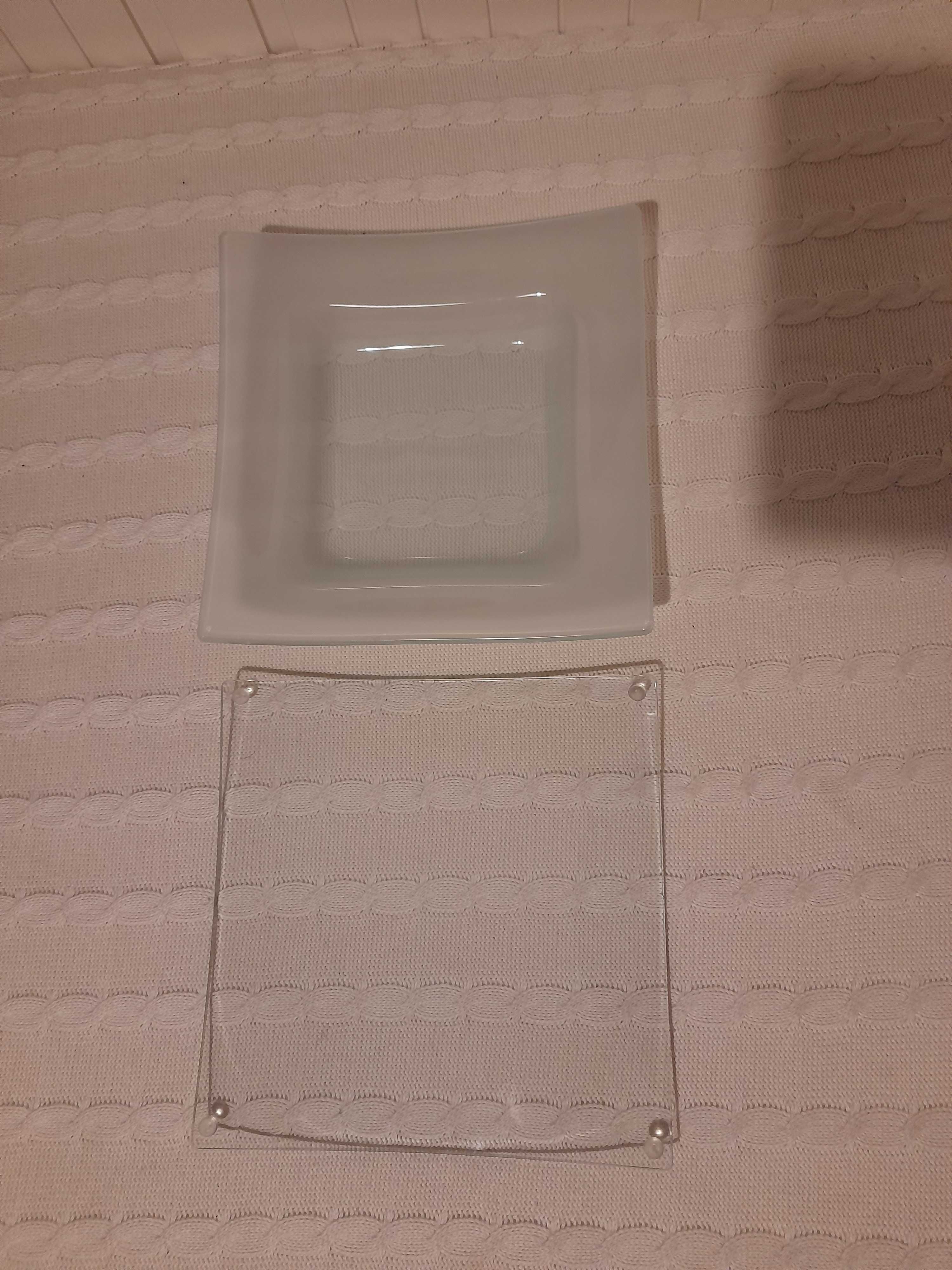 Taça Decorativa 20.5x20.5 cm (2 Peças), em vidro transparente e fosco