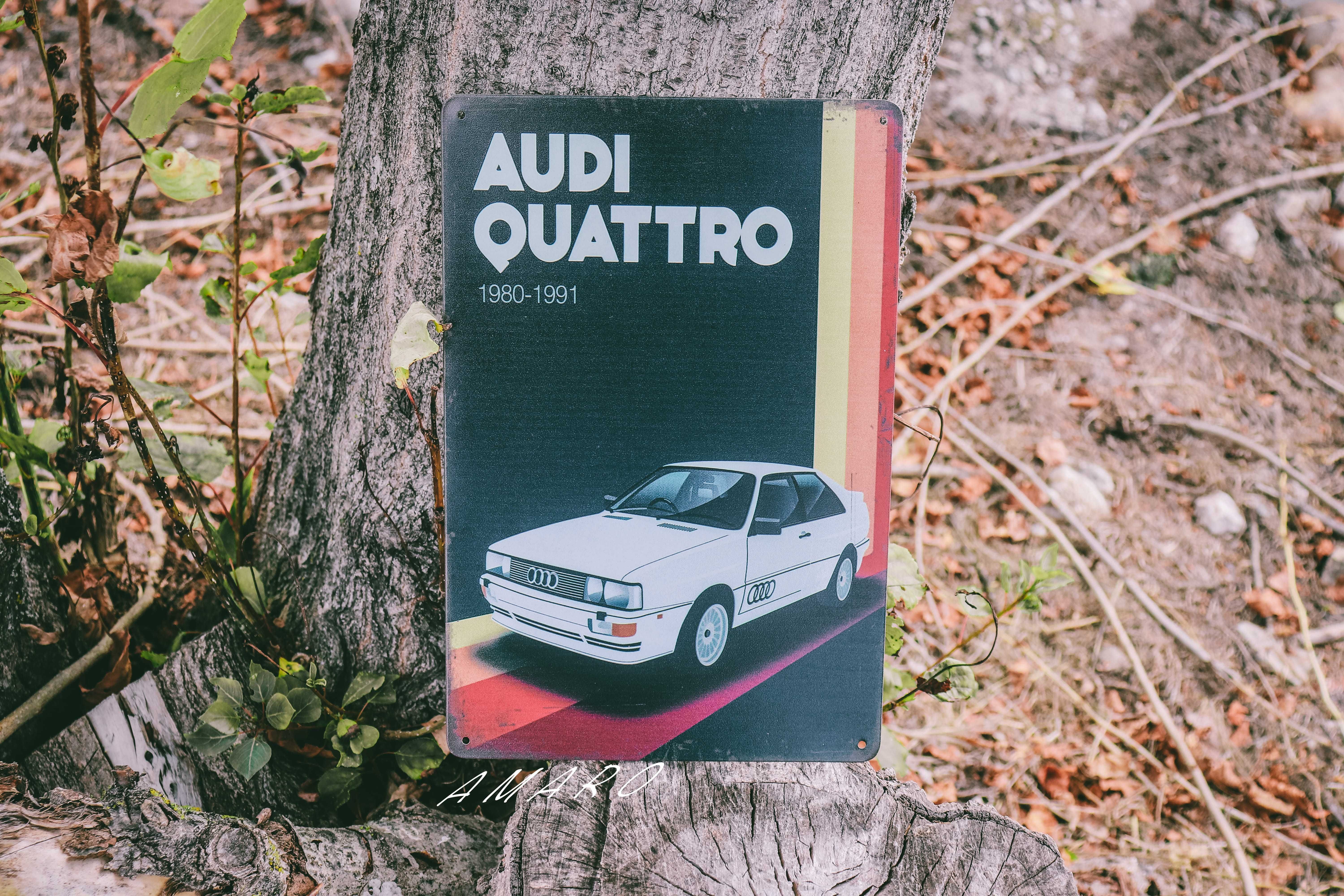 Placa/Chapa de Metal Vintage Retro Audi Quattro(Rally Grupo B)| NOVA