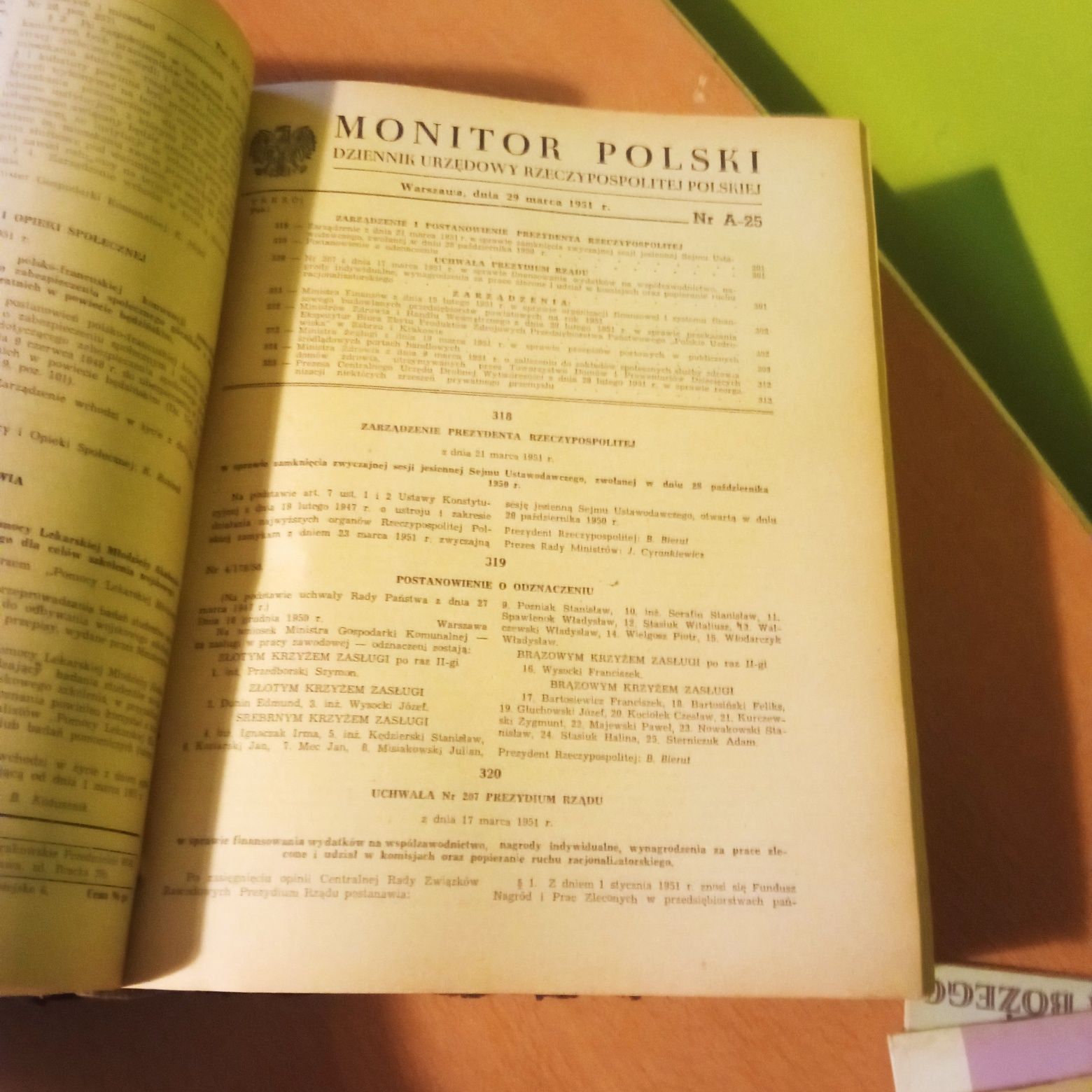Monitor Polski r 1951 Dziennik Urzędowy Rzeczpospolitej  Polskiej