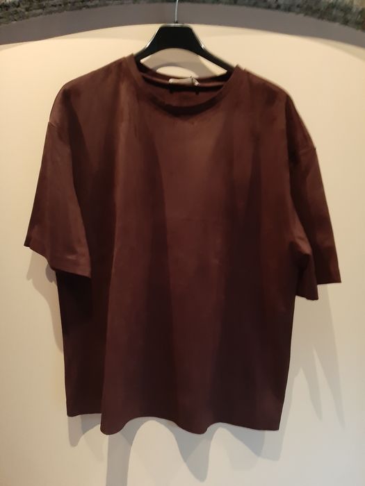 Bluzka M zara koszulka  bordo grubsza elegant oversize bluzeczka tkmax