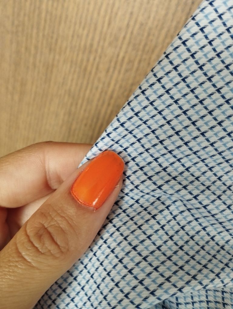 Koszula męska kratka w kratkę s m Olymp body fit slim niebieska j nowa