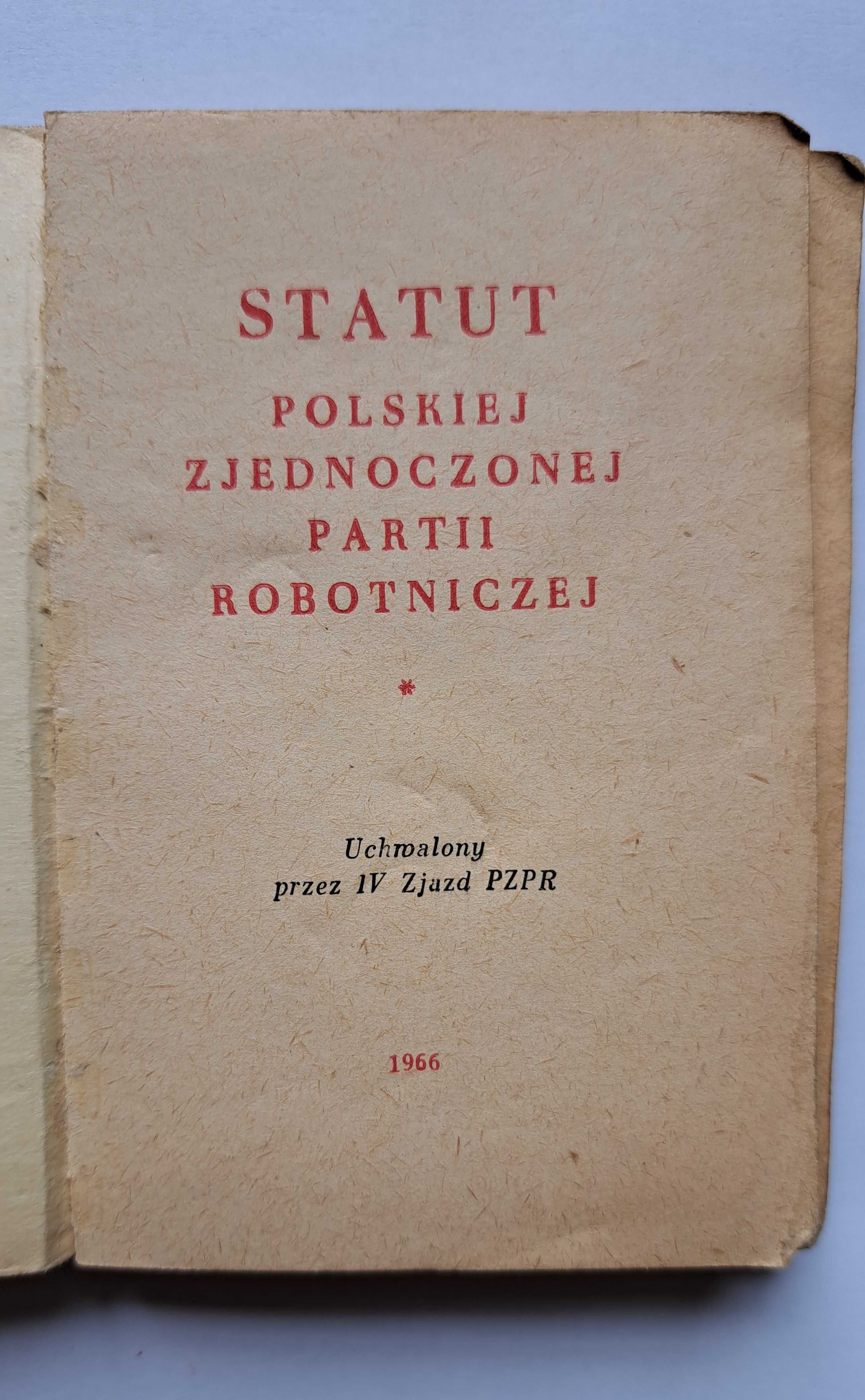 Statut PZPR - 1966- wydanie miniaturowe