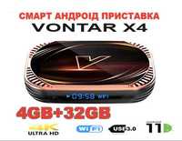 Нова смарт приставка Vontar X4 4/32 андроид тв Android 11 tv box