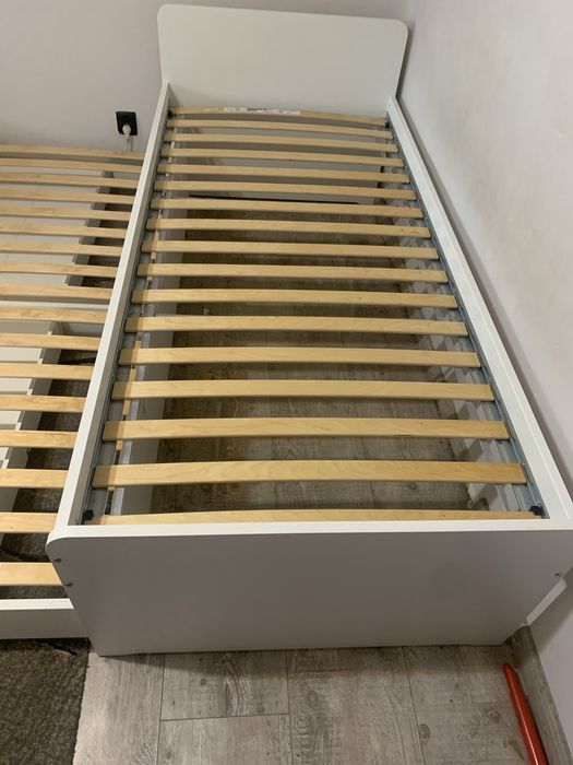 Łóżko ikea slakt podwójne wysuwane z materacami stan super