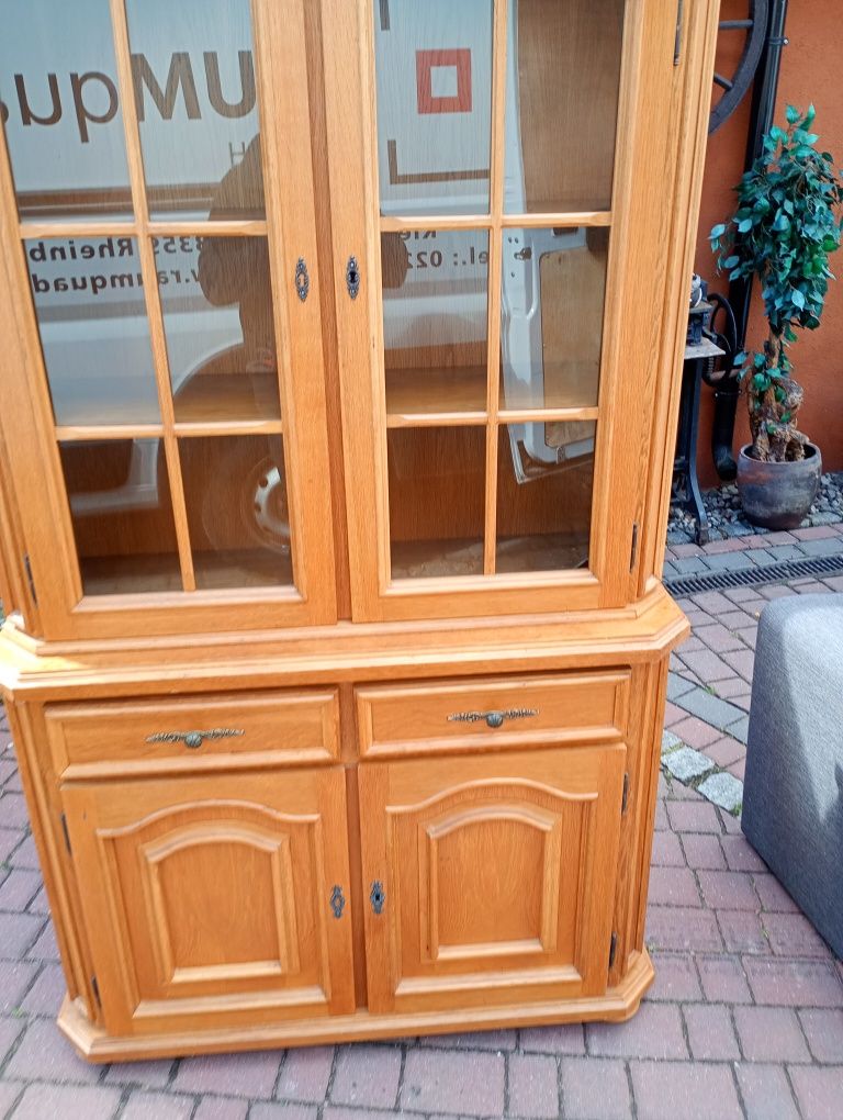 Kredens witryna dębowa