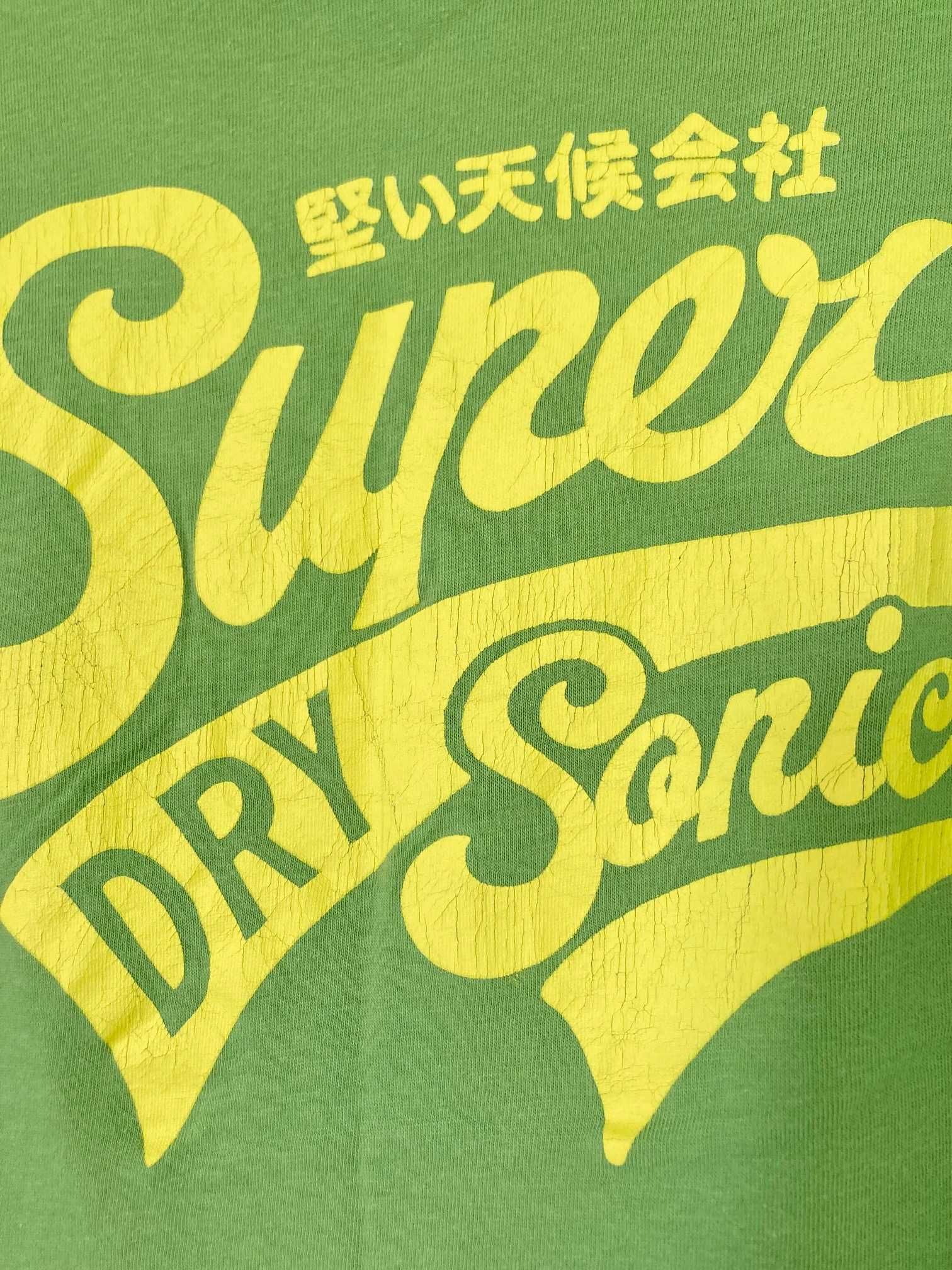 Zielona damska koszulka tshirt Superdry jak nowa XS bawełna