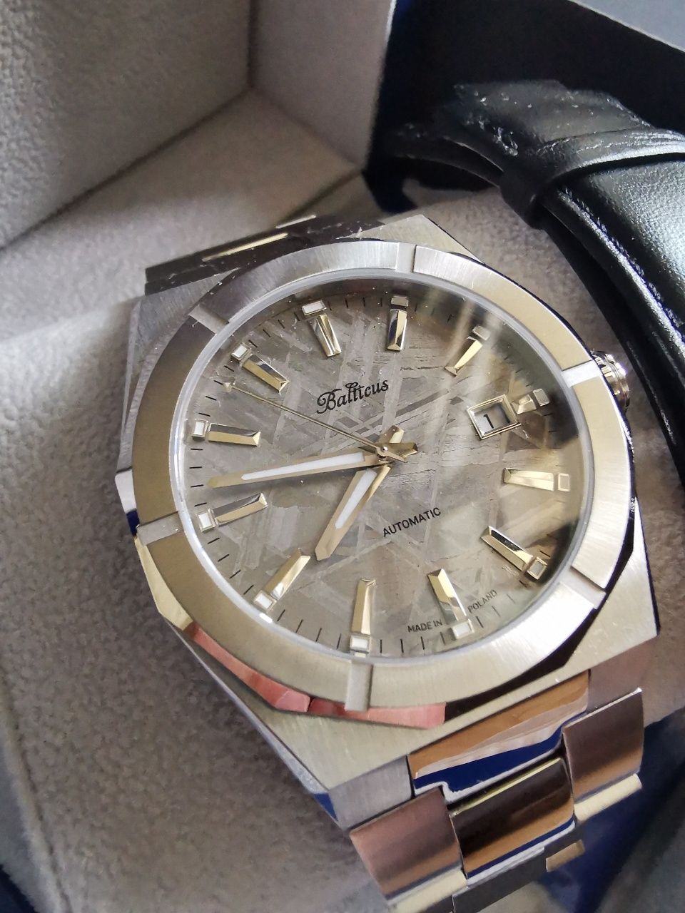 Zegarek Balticus Gwiezdny Pył Meteoryt Szary Automatic 40 mm