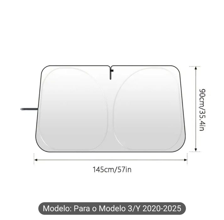 Proteção solar de Pára-brisas para Tesla Y