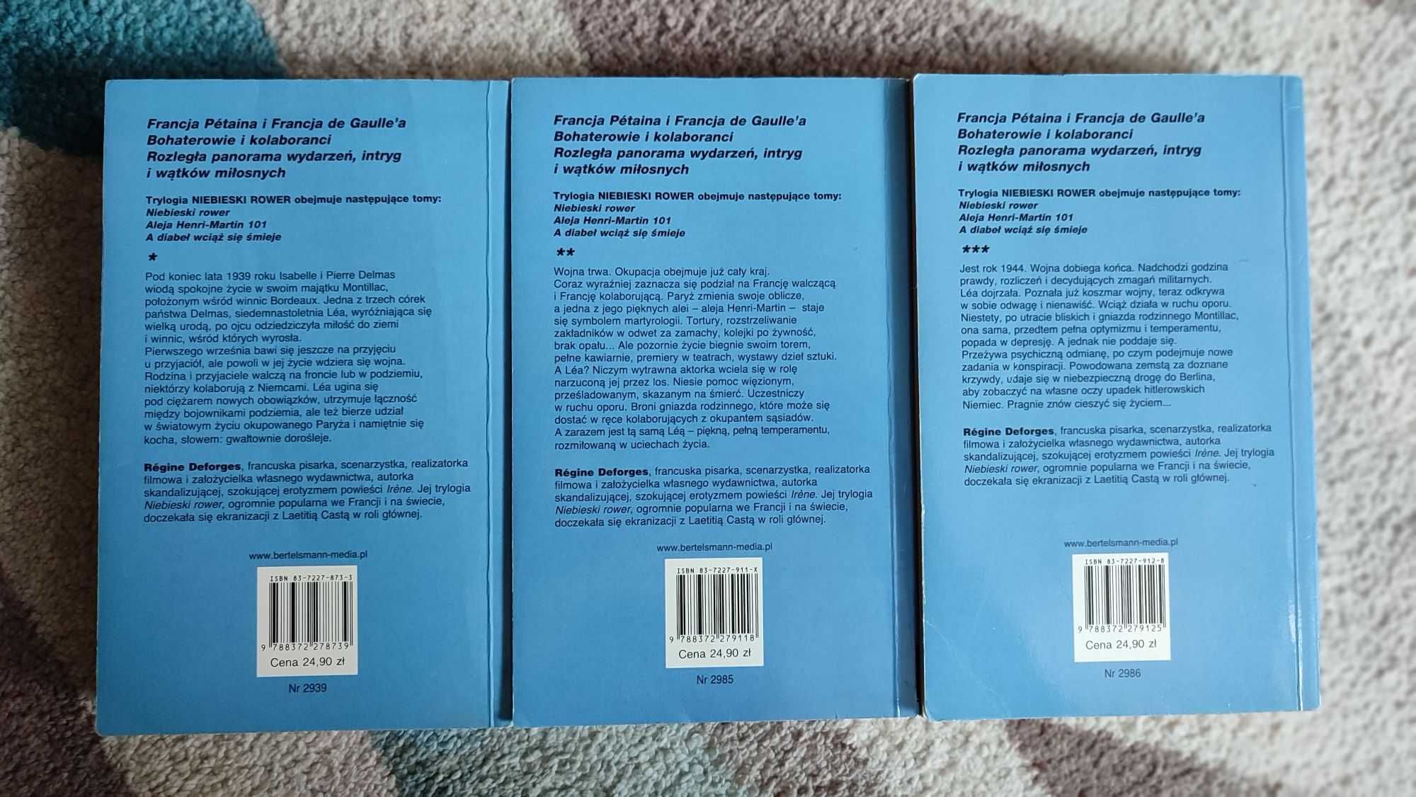 Regine Deforges - Niebieski Rower - Komplet 3 tomów Tomy 1-3 - Libros