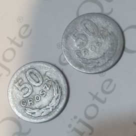 Monety 50 groszy x 2 sztuki rok 1949 bez mennicy