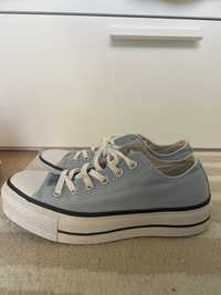 Converse plataforma azul claro