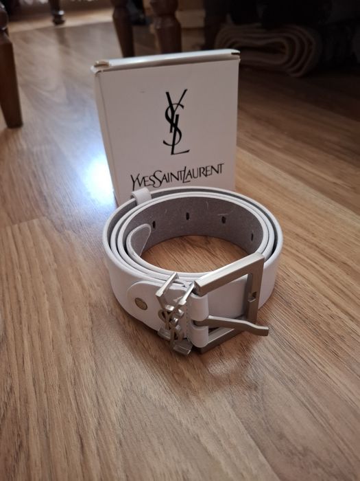 Ремінь шкіряний з логотипом Yves Saint Laurent