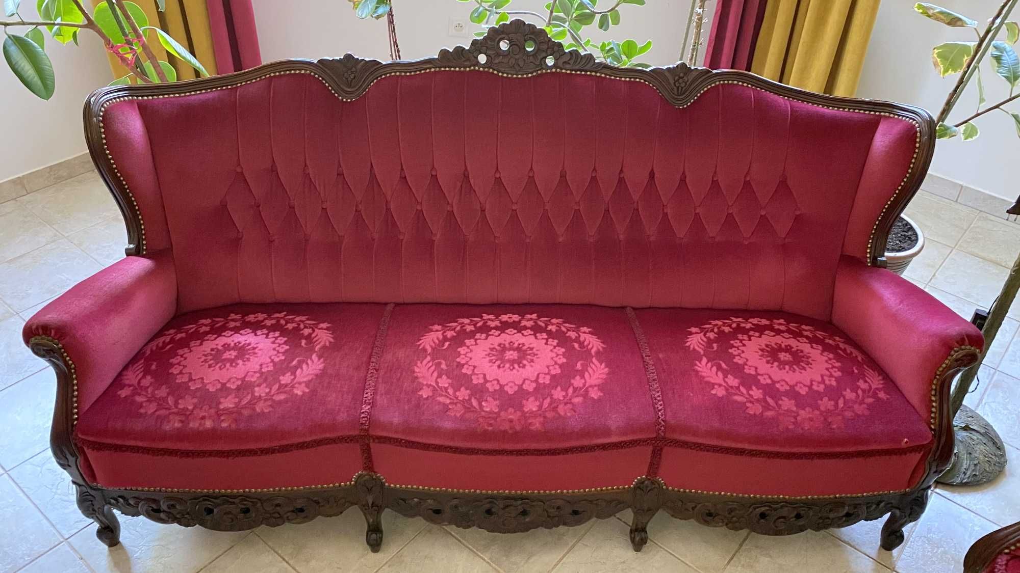 Komplet wypoczynkowy w stylu Ludwika - sofa 3os. + 2 fotele