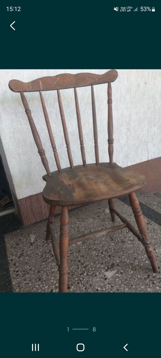 Krzesło z okresu prl do renowacji patyczak drewaniane