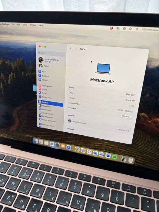 Ноутбук Apple MacBook Air 13" M1 8/256GB 2020, колір rose gold