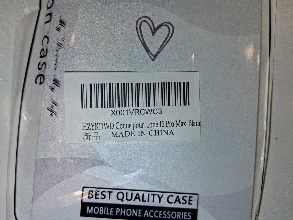 E194 Etui Coque Do iPhone 12 Pro Max Białe Wzory Serce