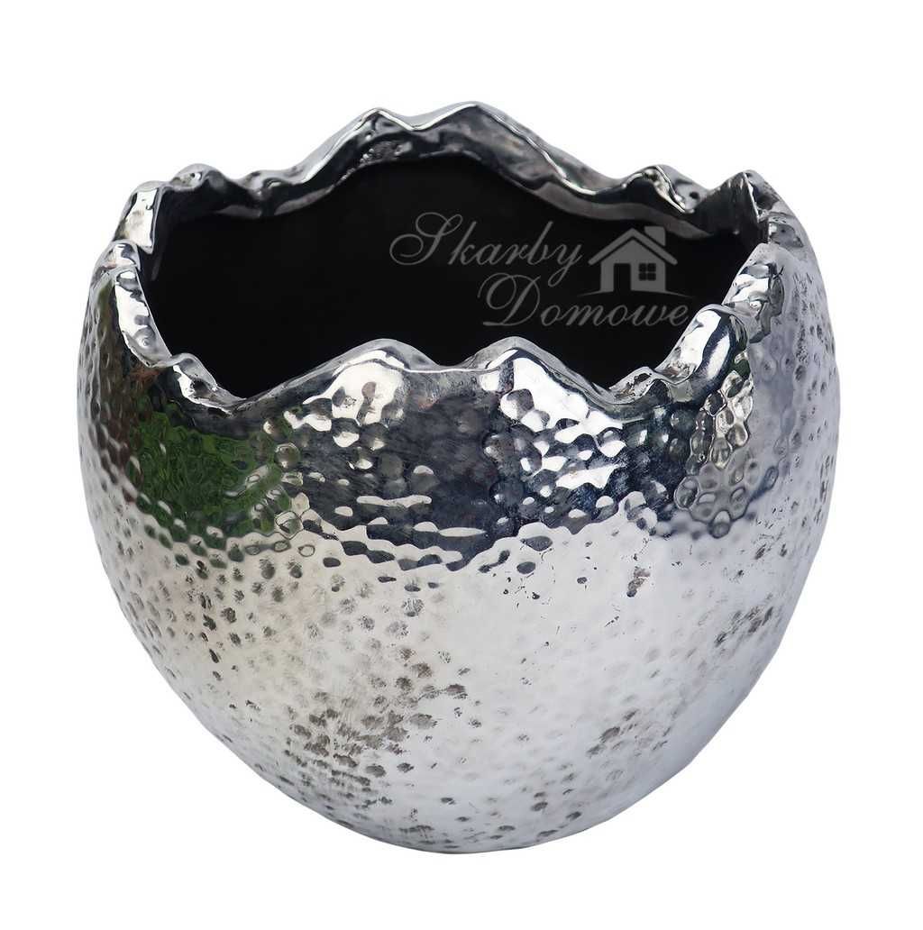 Piękna osłonka ceramika srebro Glamour