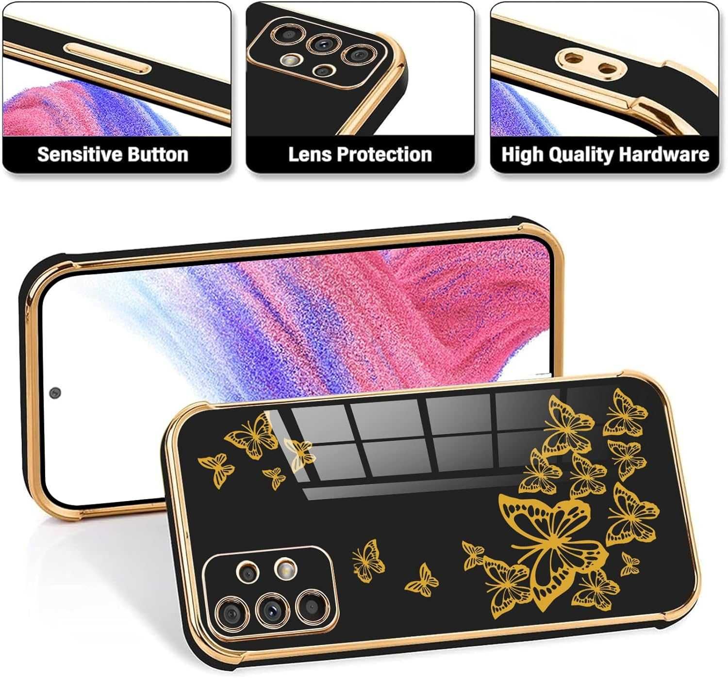 Zestaw 2 etui Vauki do Samsunga Galaxy A53 5G 6,5" motyle czarno-białe