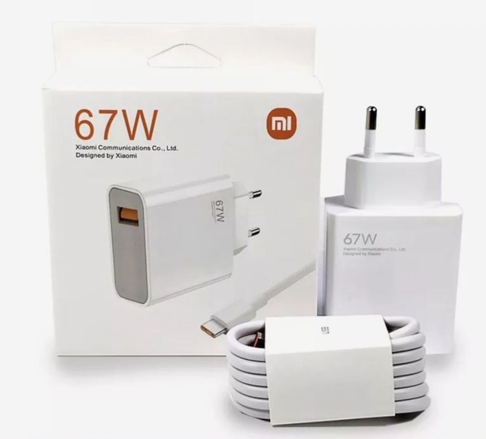 Зарядный блок Xiaomi 67W  Quick Charge + Кабель USB-C