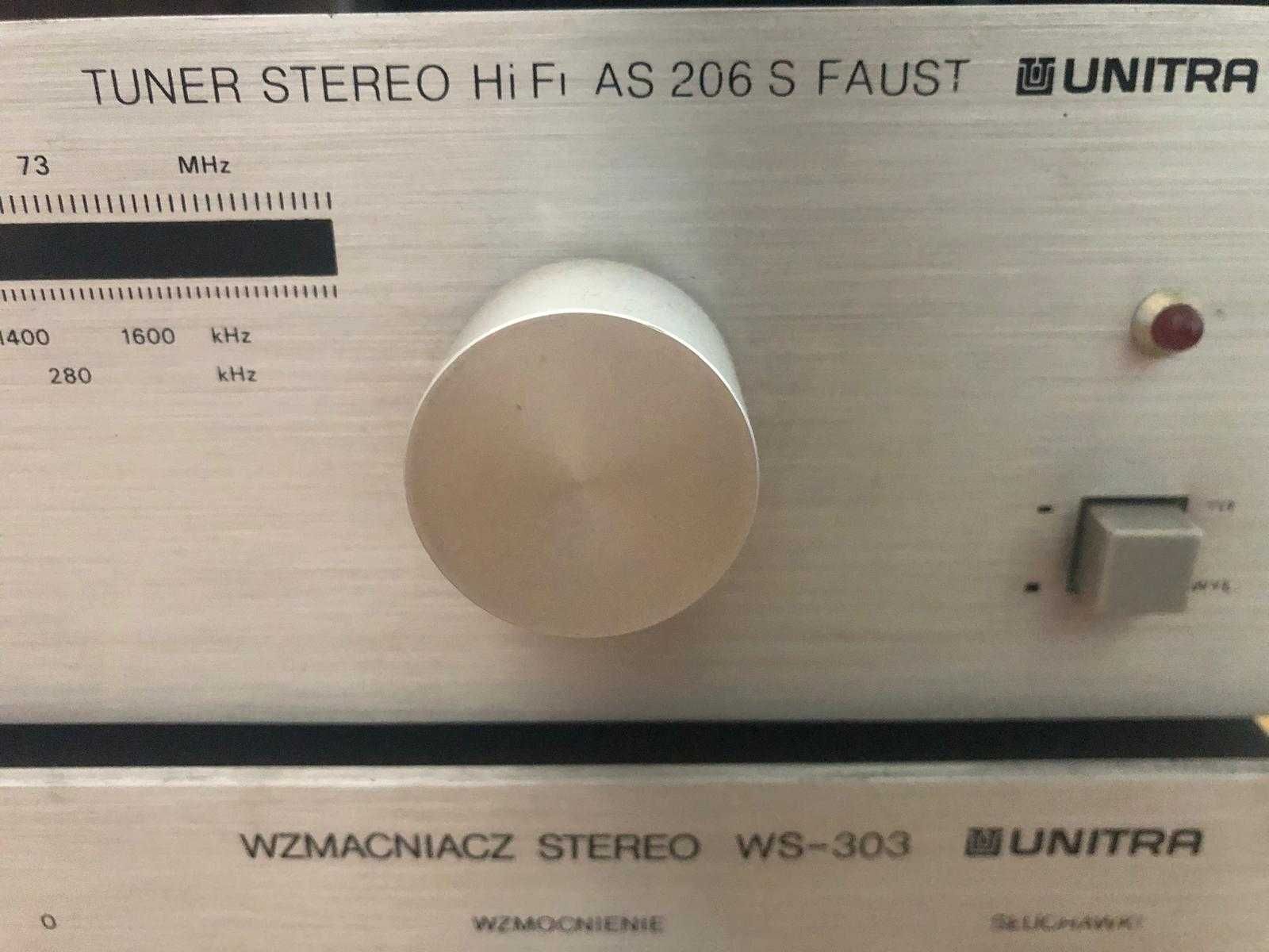 Zestaw UNITRA, Tuner HiFi AS 206S Faust + wzmacniacz WS-303