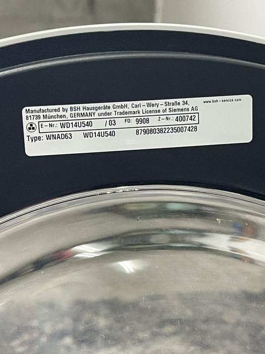 Прально-сушильна машина Siemens iQ500 WD14U540