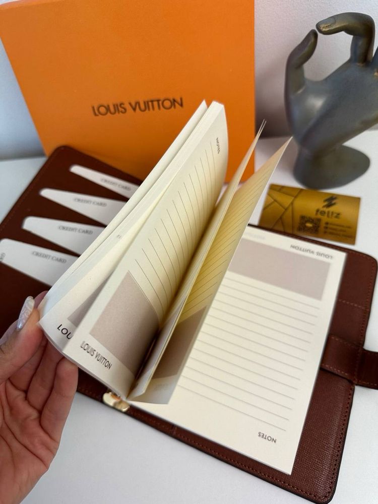 Notatnik skórzany Louis Vuitton brązowy Premium notes