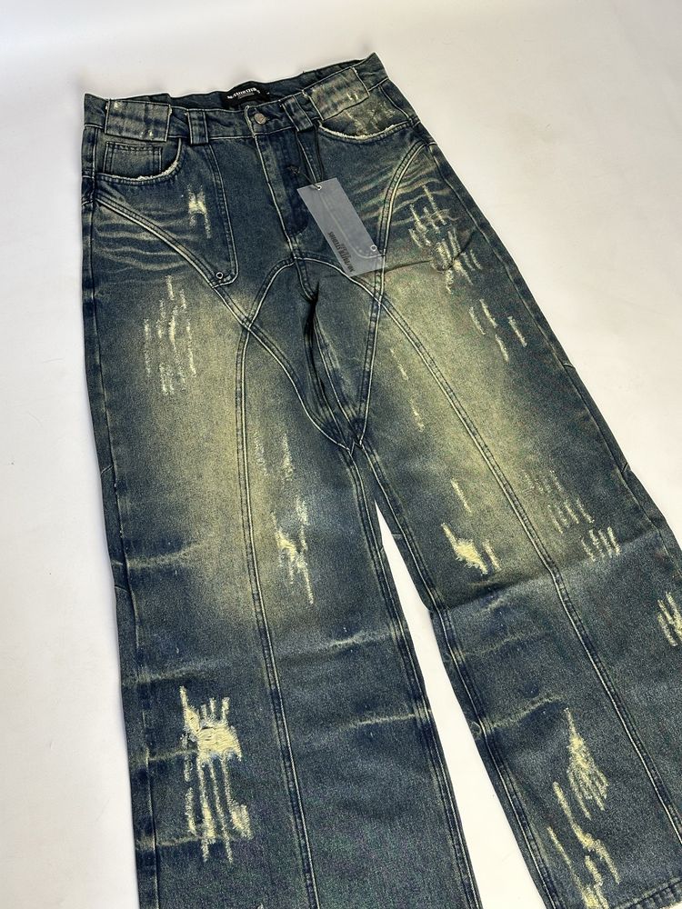 NFS NO FAITH STUDIOS baggy faded jeans distressed archive opium джинсы