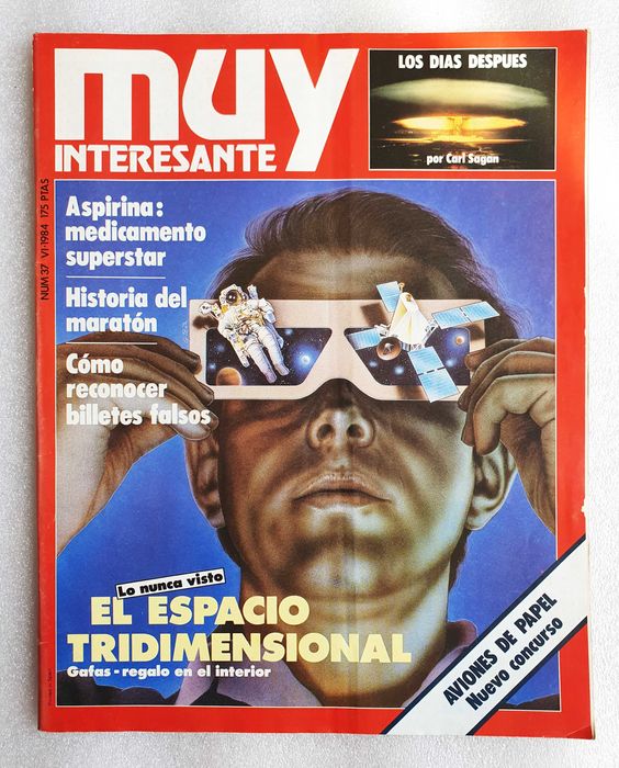 Antiga Revista Espanhola ~ "Muy interesante" ~ Com Poster 3D ~ 1984