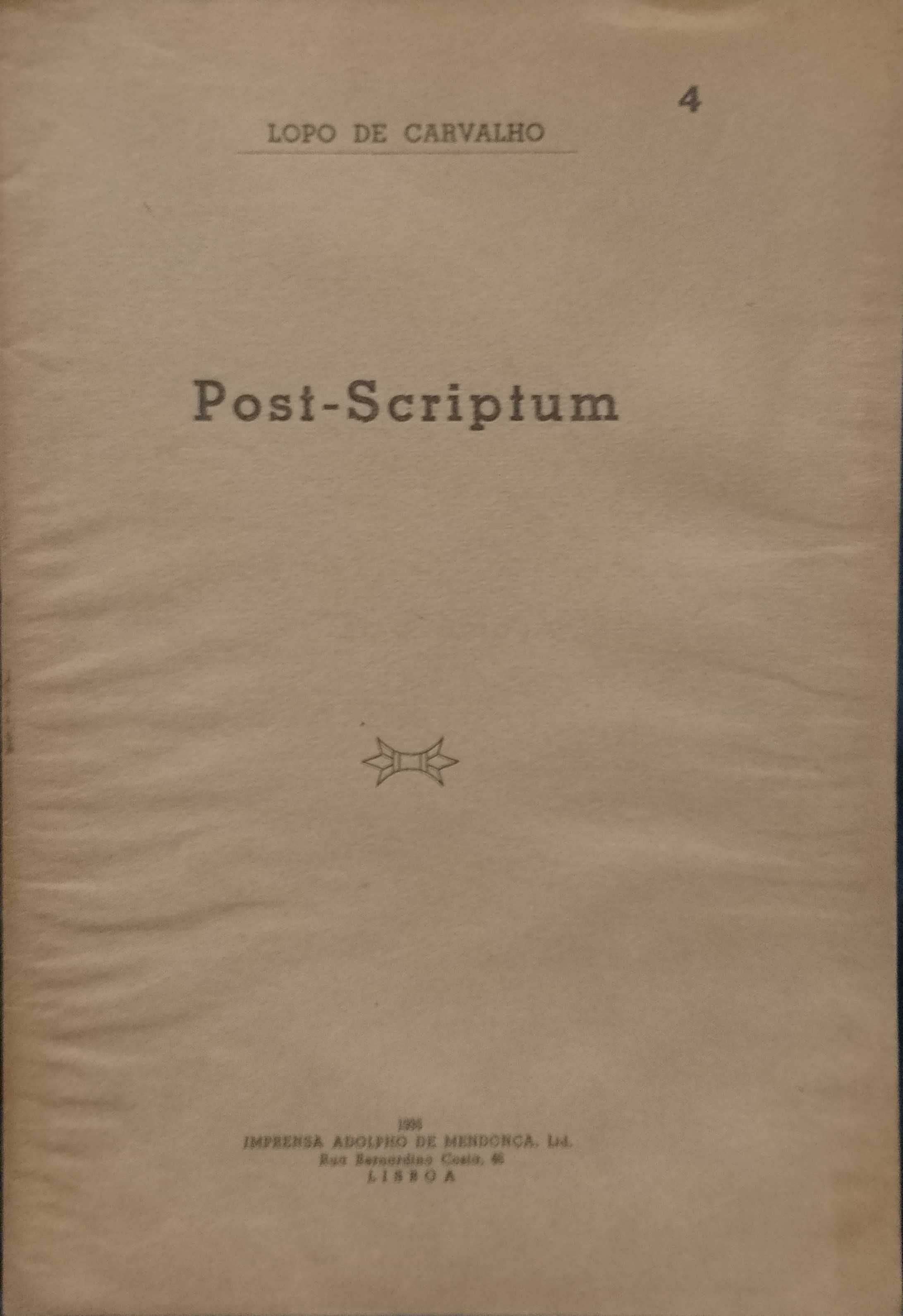 Post-Scriptum - Lopo de Carvalho (1935)