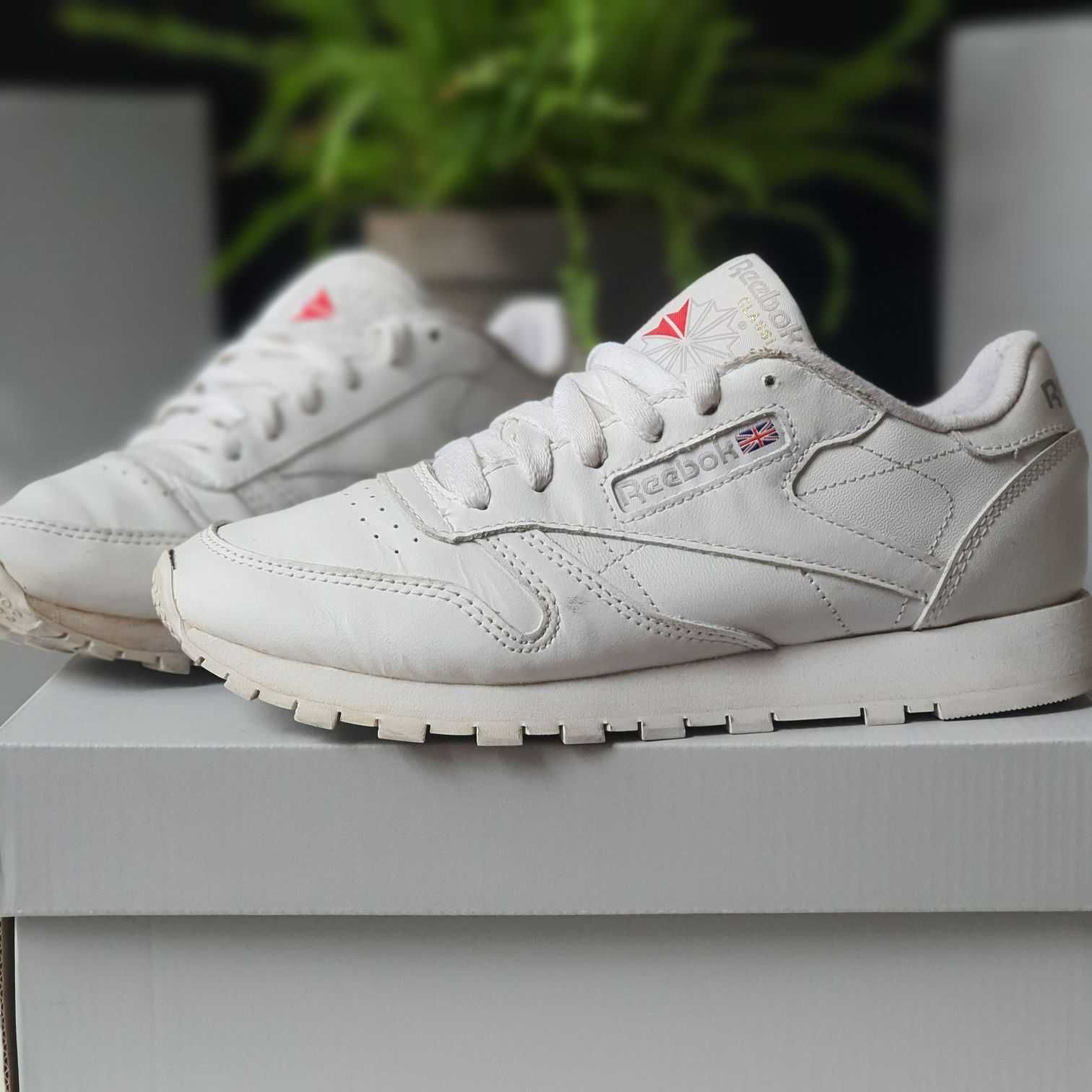 Buty Reebok Classic Leather - białe - 36 - oryginalne