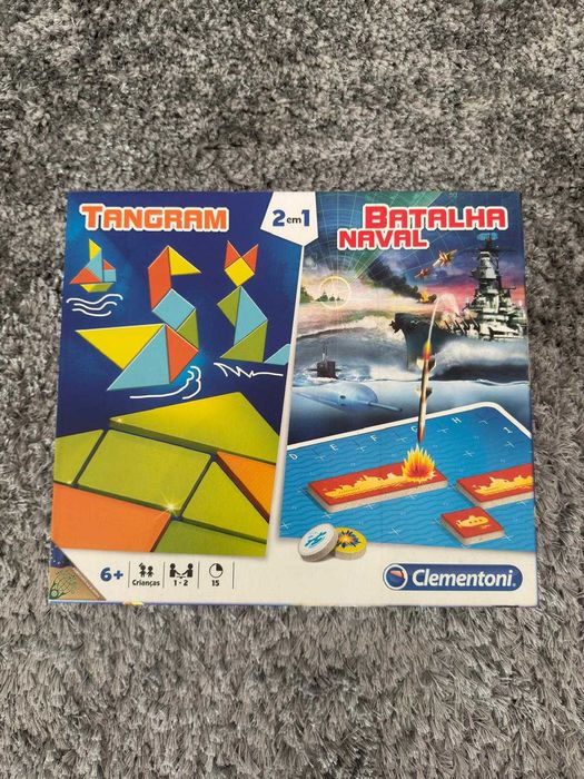 Jogo Clementoni 2 em 1 - Tangram e Batalha Naval