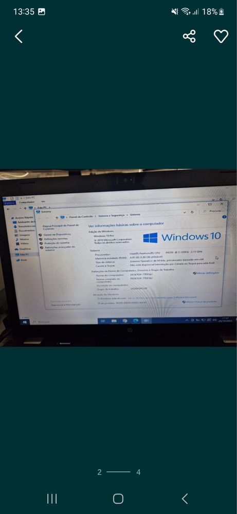 Portatil HP com windows 10