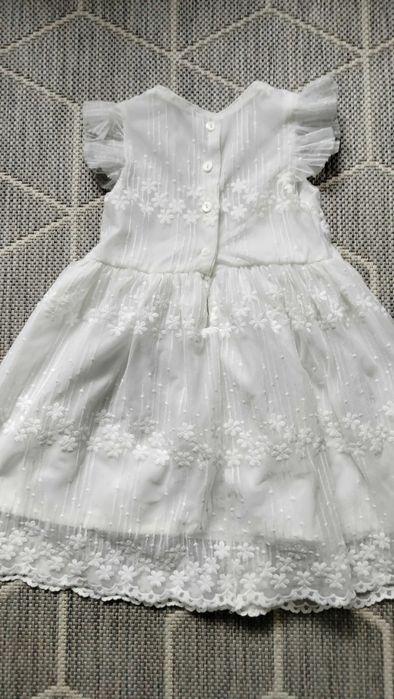 Piękna sukienka + sweterek rozm. 86 do chrztu, na ślub