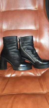 25см  ботиньелы кожаные на меху женские ботинки 38р