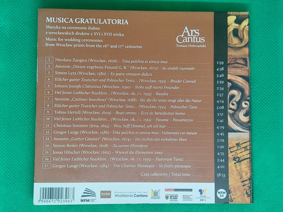 Ars Cantus Tomasz Dobrzański 3 albumy Wratislavia Cantans