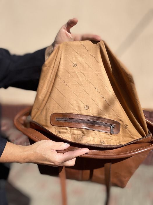 Torresi lucio велика шкіряна сумка шопер вінтаж коричнева