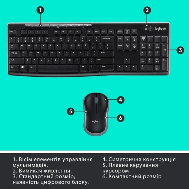 Комлект Бездротовий Logitech MK270