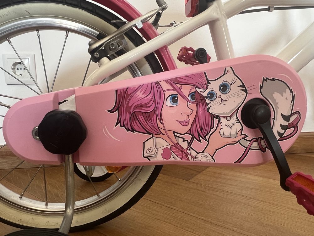 Bicicleta b-twin, 16" criança, c/ rodinhas