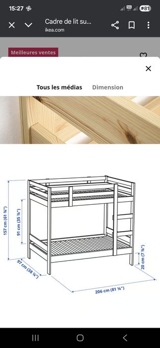 Łóżko piętrowe IKEA