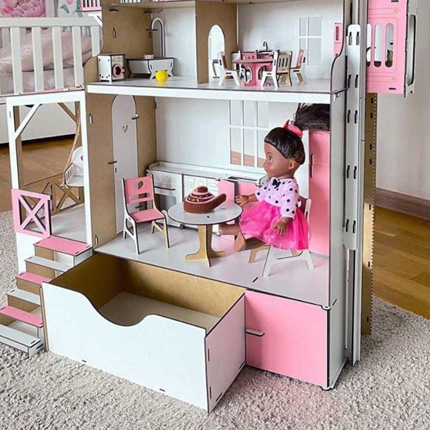 Ляльковий дім з підвальчиком Меблі іграшковий будиночок барбі ліфт лол