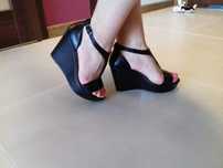 Buty koturny czarne